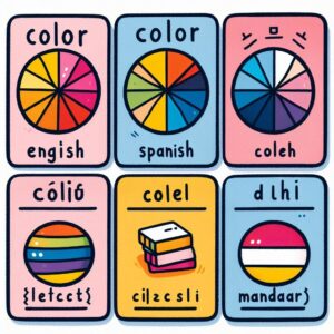 فلش کارت سه زبانه آموزش رنگ ها