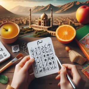 فلش کارت دو زبانه آموزش الفبای فارسی