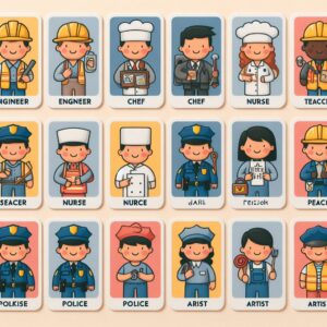 فلش کارت سه زبانه مشاغل