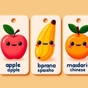 فلش کارت سه زبانه ميوه ها
