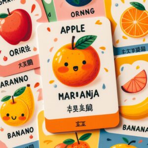 فلش کارت سه زبانه ميوه ها