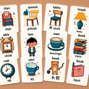 فلش کارت سه زبانه اشياء